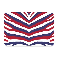 Us United States Red White And Blue American Zebra Strip Plate Mats by PodArtist