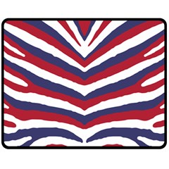 Us United States Red White And Blue American Zebra Strip Fleece Blanket (medium)  by PodArtist