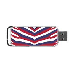 Us United States Red White And Blue American Zebra Strip Portable Usb Flash (two Sides) by PodArtist