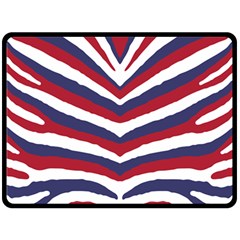 Us United States Red White And Blue American Zebra Strip Double Sided Fleece Blanket (large)  by PodArtist