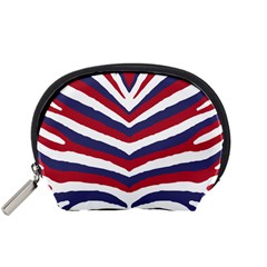 Us United States Red White And Blue American Zebra Strip Accessory Pouches (small)  by PodArtist