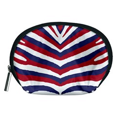 Us United States Red White And Blue American Zebra Strip Accessory Pouches (medium)  by PodArtist