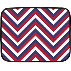 United States Red White And Blue American Jumbo Chevron Stripes Fleece Blanket (mini) by PodArtist