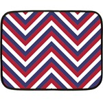 United States Red White and Blue American Jumbo Chevron Stripes Fleece Blanket (Mini) 35 x27  Blanket