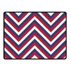 United States Red White And Blue American Jumbo Chevron Stripes Double Sided Fleece Blanket (small)  by PodArtist