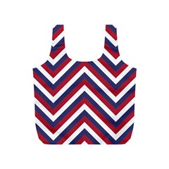 United States Red White And Blue American Jumbo Chevron Stripes Full Print Recycle Bags (s)  by PodArtist