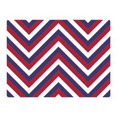 United States Red White And Blue American Jumbo Chevron Stripes Double Sided Flano Blanket (mini)  by PodArtist