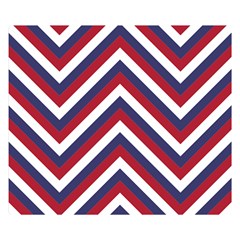 United States Red White And Blue American Jumbo Chevron Stripes Double Sided Flano Blanket (small)  by PodArtist