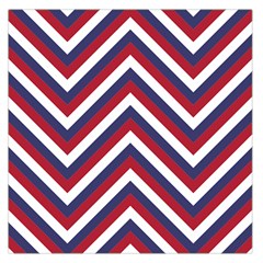 United States Red White And Blue American Jumbo Chevron Stripes Large Satin Scarf (square) by PodArtist