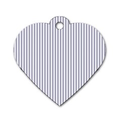 Mattress Ticking Narrow Striped Pattern In Usa Flag Blue And White Dog Tag Heart (one Side) by PodArtist