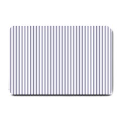 Mattress Ticking Narrow Striped Pattern In Usa Flag Blue And White Small Doormat  by PodArtist