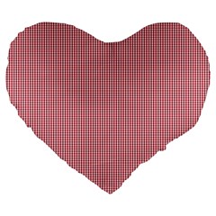 Usa Flag Red Blood Mini Gingham Check Large 19  Premium Heart Shape Cushions by PodArtist