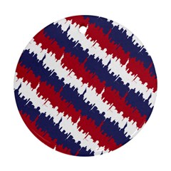 Ny Usa Candy Cane Skyline In Red White & Blue Ornament (round)