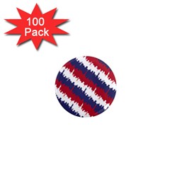 Ny Usa Candy Cane Skyline In Red White & Blue 1  Mini Magnets (100 Pack)  by PodArtist