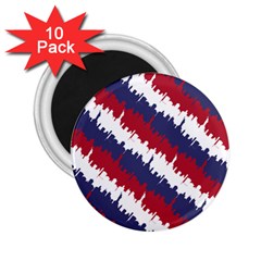 Ny Usa Candy Cane Skyline In Red White & Blue 2 25  Magnets (10 Pack)  by PodArtist