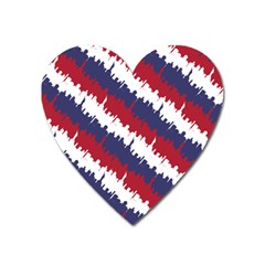 Ny Usa Candy Cane Skyline In Red White & Blue Heart Magnet by PodArtist
