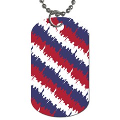 Ny Usa Candy Cane Skyline In Red White & Blue Dog Tag (two Sides) by PodArtist