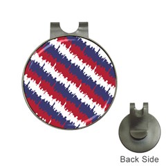 Ny Usa Candy Cane Skyline In Red White & Blue Hat Clips With Golf Markers by PodArtist