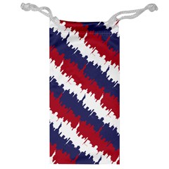 Ny Usa Candy Cane Skyline In Red White & Blue Jewelry Bags by PodArtist