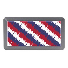 Ny Usa Candy Cane Skyline In Red White & Blue Memory Card Reader (mini) by PodArtist