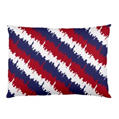Ny Usa Candy Cane Skyline In Red White & Blue Pillow Case (two Sides) by PodArtist