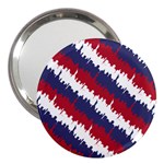 NY USA Candy Cane Skyline in Red White & Blue 3  Handbag Mirrors Front