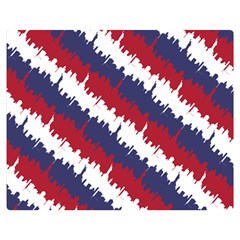 Ny Usa Candy Cane Skyline In Red White & Blue Double Sided Flano Blanket (medium)  by PodArtist