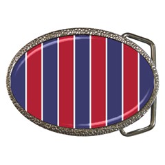 Large Red White And Blue Usa Memorial Day Holiday Vertical Cabana Stripes Belt Buckles by PodArtist