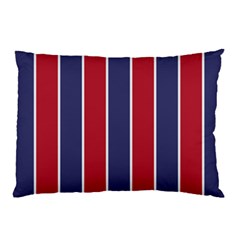 Large Red White And Blue Usa Memorial Day Holiday Vertical Cabana Stripes Pillow Case (two Sides) by PodArtist