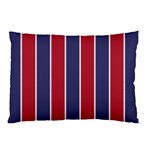 Large Red White and Blue USA Memorial Day Holiday Vertical Cabana Stripes Pillow Case (Two Sides) Front