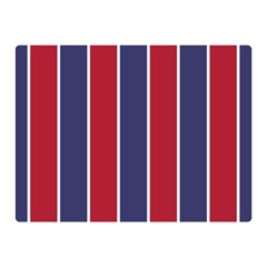 Large Red White And Blue Usa Memorial Day Holiday Vertical Cabana Stripes Double Sided Flano Blanket (mini)  by PodArtist