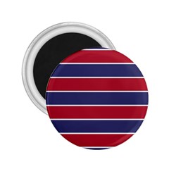 Large Red White And Blue Usa Memorial Day Holiday Horizontal Cabana Stripes 2 25  Magnets