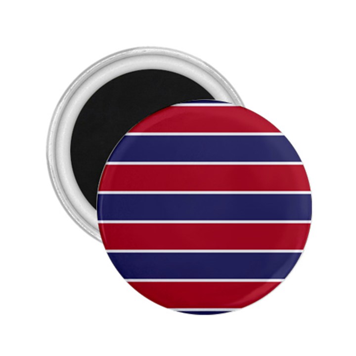 Large Red White and Blue USA Memorial Day Holiday Horizontal Cabana Stripes 2.25  Magnets