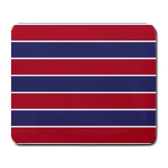 Large Red White And Blue Usa Memorial Day Holiday Horizontal Cabana Stripes Large Mousepads by PodArtist