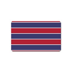 Large Red White And Blue Usa Memorial Day Holiday Horizontal Cabana Stripes Magnet (name Card) by PodArtist