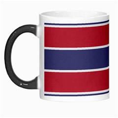 Large Red White And Blue Usa Memorial Day Holiday Horizontal Cabana Stripes Morph Mugs by PodArtist