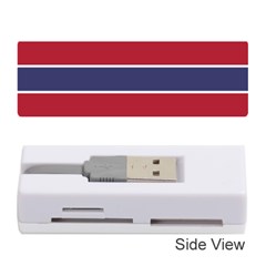 Large Red White And Blue Usa Memorial Day Holiday Horizontal Cabana Stripes Memory Card Reader (stick)  by PodArtist