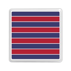 Large Red White And Blue Usa Memorial Day Holiday Horizontal Cabana Stripes Memory Card Reader (square)  by PodArtist