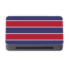 Large Red White And Blue Usa Memorial Day Holiday Horizontal Cabana Stripes Memory Card Reader With Cf by PodArtist