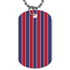 Large Red White And Blue Usa Memorial Day Holiday Pinstripe Dog Tag (one Side) by PodArtist