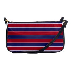 Large Red White And Blue Usa Memorial Day Holiday Pinstripe Shoulder Clutch Bags by PodArtist