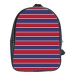 Large Red White and Blue USA Memorial Day Holiday Pinstripe School Bag (XL) Front