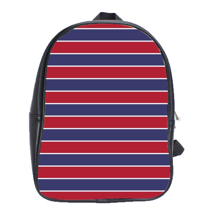 Large Red White and Blue USA Memorial Day Holiday Pinstripe School Bag (XL)