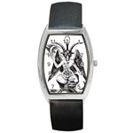 Devil Baphomet Occultism Barrel Style Metal Watch Front