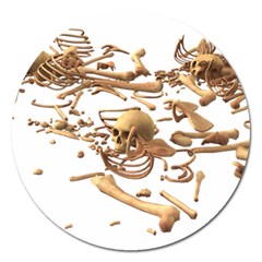 Skull Bone Skeleton Bones Magnet 5  (round) by Sapixe