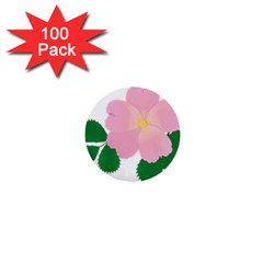 Rose Flower Briar Pink Flowers 1  Mini Buttons (100 Pack)  by Sapixe