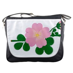 Rose Flower Briar Pink Flowers Messenger Bags by Sapixe