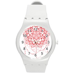 Mandala Pretty Design Pattern Round Plastic Sport Watch (m)