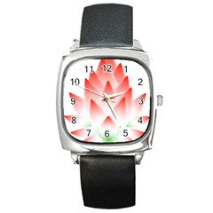 Lotus Flower Blossom Abstract Square Metal Watch