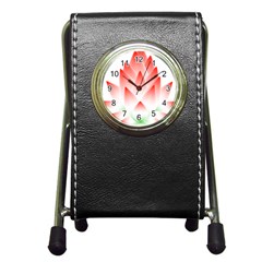 Lotus Flower Blossom Abstract Pen Holder Desk Clocks by Sapixe